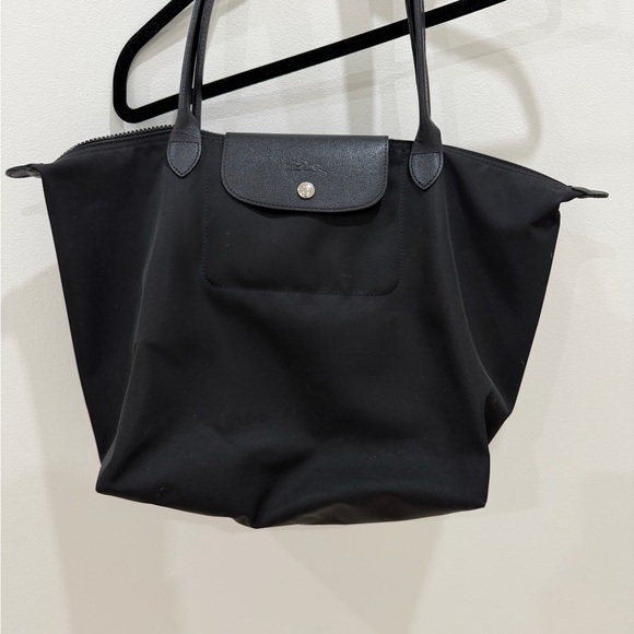 Longchamp Handbags - Longchamp Le Pliage Black Medium Nylon Tote Bag